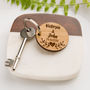 Personalised Vintage Style Leaf And Hearts Oak Key Ring, thumbnail 1 of 5
