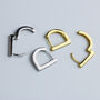 Sterling Silver Crystal Bar Huggie Hoop Earrings, thumbnail 5 of 7