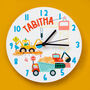 Children's Personalised Construction Site Bedroom Clock, thumbnail 3 of 5