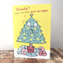 Funny Excited Christmas Tree Christmas Card, thumbnail 1 of 3
