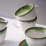 Green Set Of Six Handmade Porcelain Tea Cup With Saucer, thumbnail 12 of 12