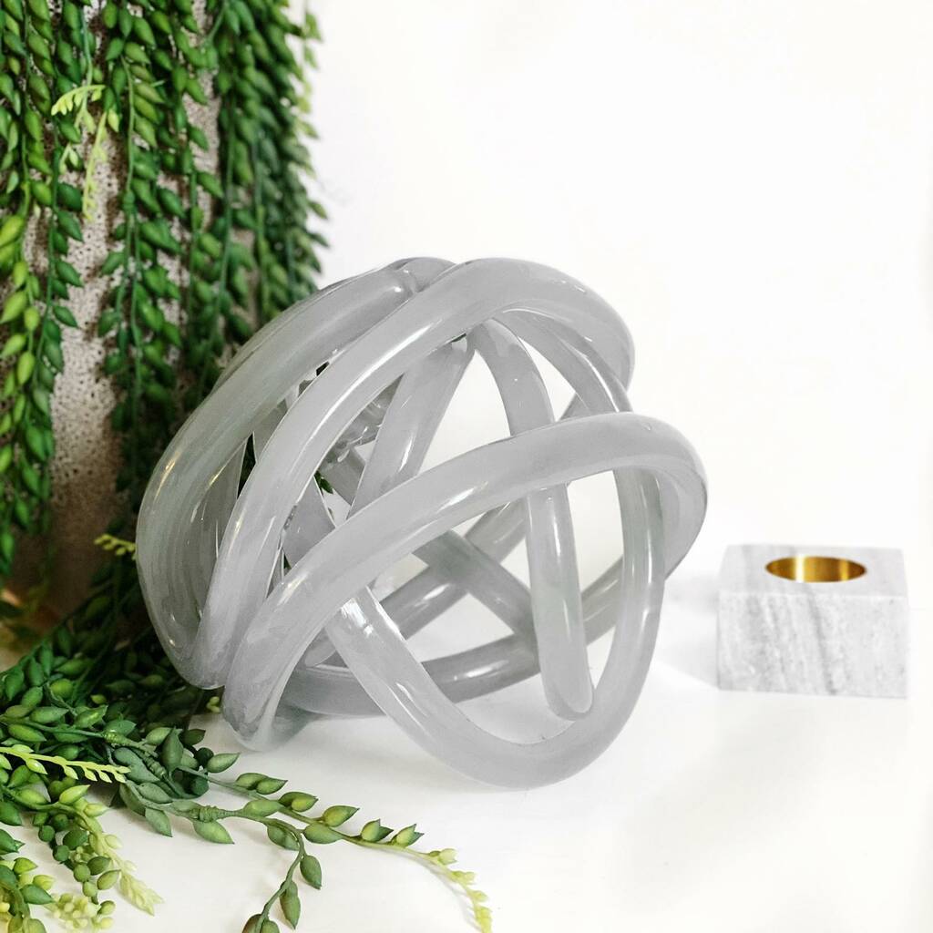 Grey Glass Knot Ornament By Victoria & Co.
