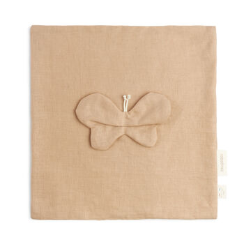Organic Linen Butterfly Doudou In Sand, 3 of 5