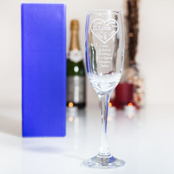 Personalised 'Love' Champagne Glass In Box, 2 of 3