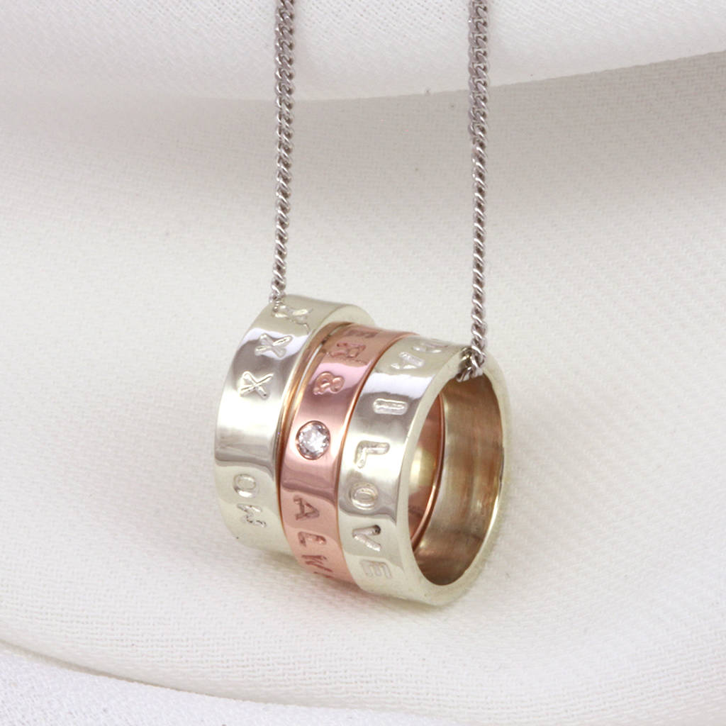 Solid 9ct White And Rose Gold Family Name Necklace By Soremi Jewellery | notonthehighstreet.com