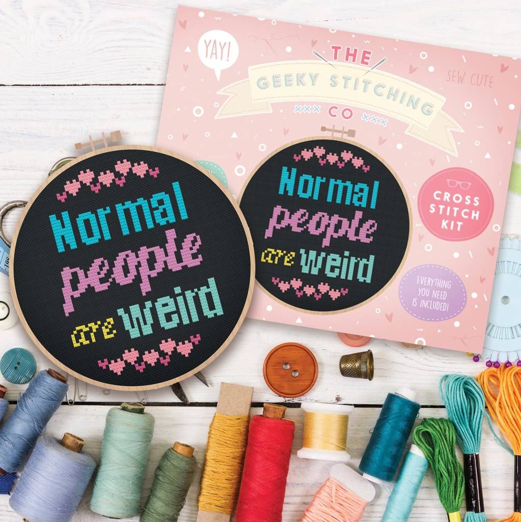 'Normal People Are Weird' Cross Stitch Kit