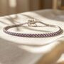 Sterling Silver Amethyst Gemstone Tennis Bracelet, thumbnail 1 of 5