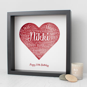 Personalised 30th Birthday Watercolour Word Art Gift, 8 of 11