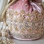 Ruby Sweet Pink Velvet Potli Bag, thumbnail 3 of 7