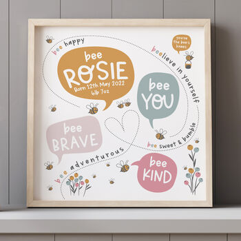 Personalised 'Bee You' Children's Affirmation Print, 6 of 7