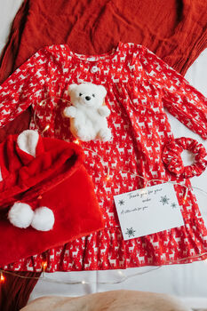 Christmas Snuggle Hoodie And Reindeer Nightie Polar Bear Teddy Gift Box / Christmas Eve Box, 3 of 8