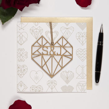 Geometric Heart Valentine's Card, 4 of 8
