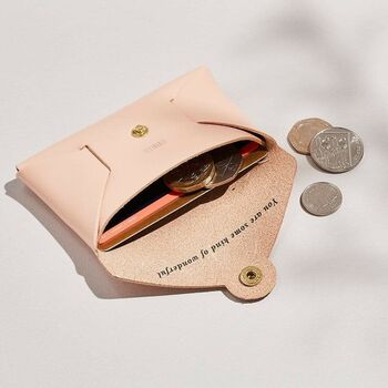 Personalised 'Any Word' Leather Card + Coin Purse, 6 of 8