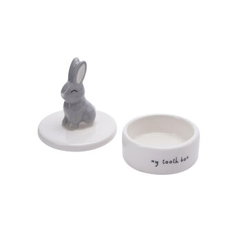 Ceramic 'My Tooth Box' Rabbit Keepsake Trinket, 3 of 3