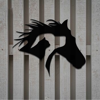 Rusted Metal Horse Dog Cat Scene Animal Wall Art, 4 of 10