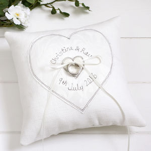 Personalised Wedding Ring Pillow By Milly And Pip Personalised Wedding Ring Pillow By Milly And Pip Notonthehighstreet