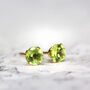 14k Solid Gold Peridot Stud Earrings, thumbnail 8 of 10