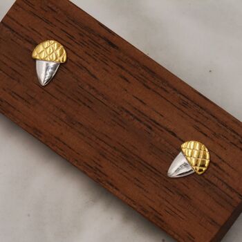 Acorn Stud Earrings In Sterling Silver, 2 of 7