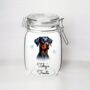Personalised Doberman Kilner Style Dog Treat Jar B, thumbnail 2 of 2