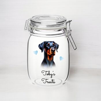 Personalised Doberman Kilner Style Dog Treat Jar B, 2 of 2