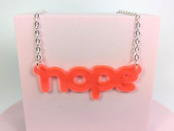 Nope Necklace Acrylic Silver Plated Chain Pick Colour, 4 of 6