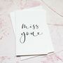 'Miss You' Modern Calligraphy Card, thumbnail 1 of 2