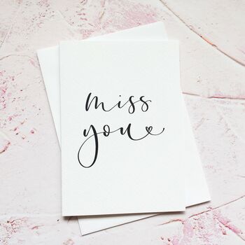 'miss You' Modern Calligraphy Card By Eleri Haf Designs ...