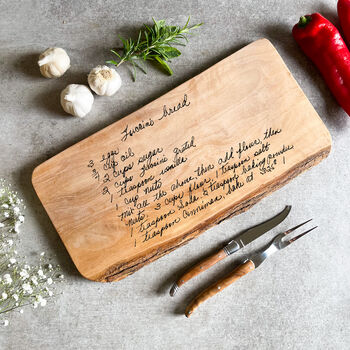 Engraved Handwritten Family Recipe Cheese Board, 5 of 8