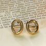 Oval Bar Gold Plated Sterling Silver Stud Earrings, thumbnail 3 of 5