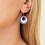 White And Navy Circular Earrings, thumbnail 4 of 6