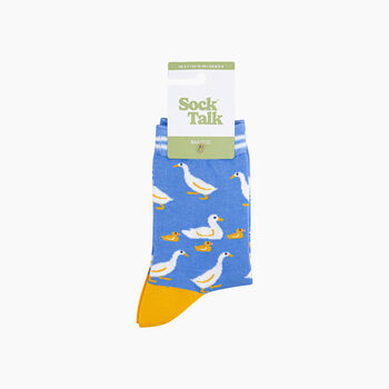 Geese And Goslings Bamboo Socks In Blue, 2 of 4