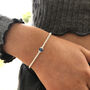 Silver London Blue Topaz December Birthstone Bracelet, thumbnail 4 of 10