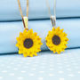 Hand Painted Sunflower Pendant Necklace, thumbnail 1 of 4