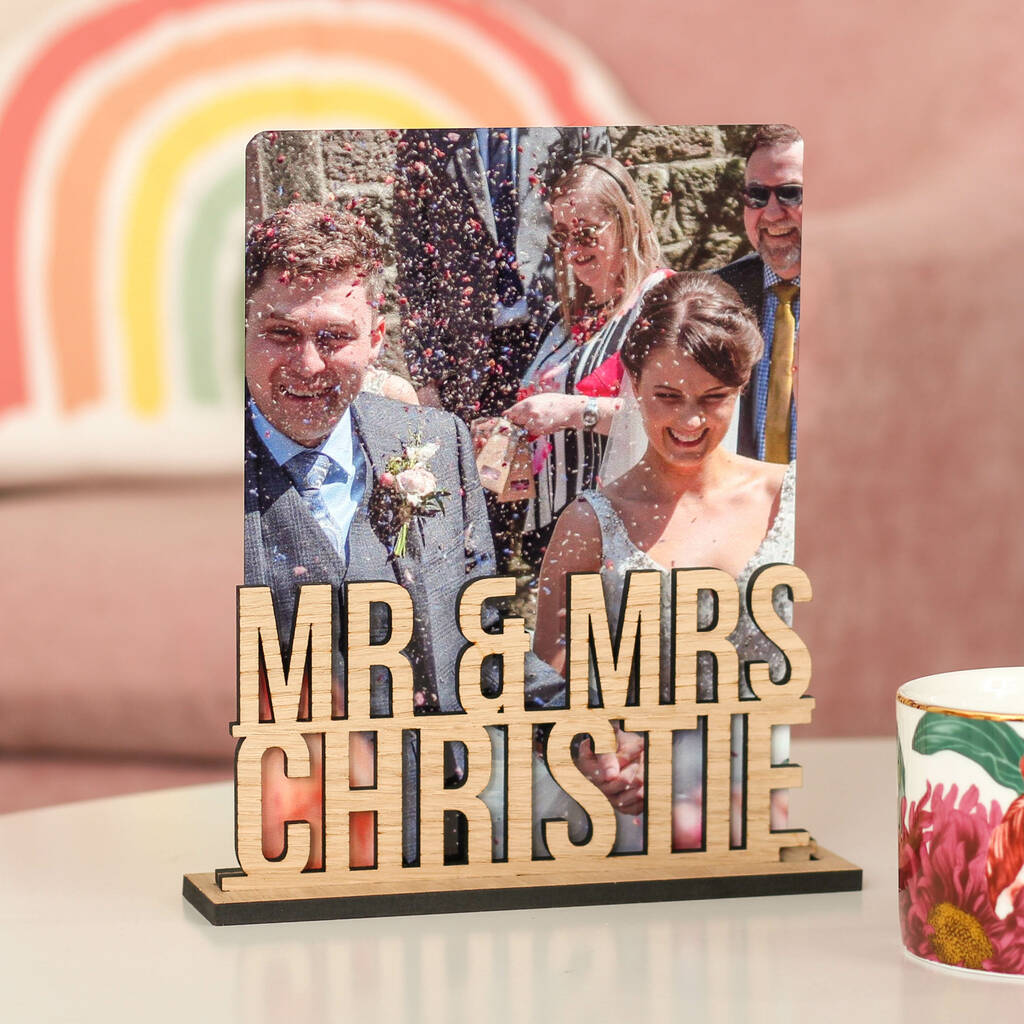 Personalised Wedding Or Anniversary Photo Frame Holder, 1 of 6