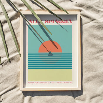 Alla Spiaggia Retro Style Italian Beach Print, 4 of 4