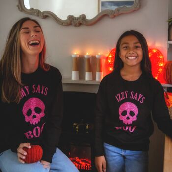 Halloween Personalised Glitter Sweatshirt For Kids, 2 of 2