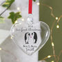 First Married Christmas Penguin Glass Bauble, thumbnail 3 of 4
