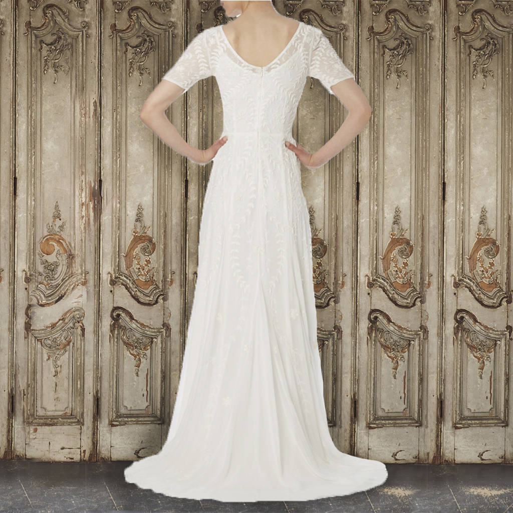 Ivory Georgette Evening Gown, 1 of 2