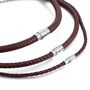 Handcrafted Steel Clasp Leather Necklace Black Or Brown, thumbnail 2 of 7
