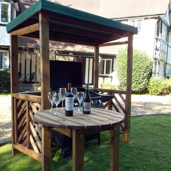 Wooden Garden BBQ Shelter With Trellis Sides, 3 of 7