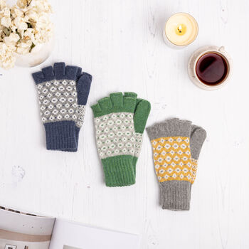 Fingerless Angora Knit Mitten Gloves, 2 of 5