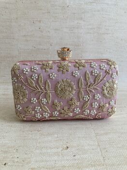 Dark Pink Handcrafted Rectangular Clutch Bag, 4 of 10