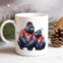 Personalised Gorilla Love Couple In Christmas Jumpers Mug, thumbnail 1 of 2