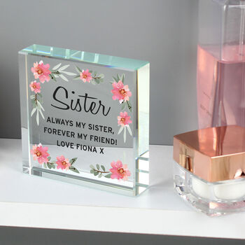 Floral Sentimental Personalised Crystal Token, 7 of 10