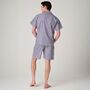 Men's 'Red Pop' Stripe Crisp Cotton Short Pyjama Set, thumbnail 3 of 4