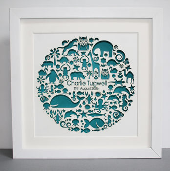 Personalised Paper Cut Animal Circle Picture, 7 of 7
