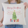 Personalised Linen Christmas Cushion Decor, thumbnail 3 of 6