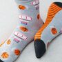 Basketball Bamboo Socks In Light Grey, thumbnail 1 of 5