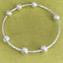 70th Birthday Sparkly Beads Handmade Silver Bangle, thumbnail 2 of 4