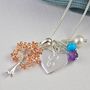 Family Tree Birthstone Necklace In Rose Gold And Silver, thumbnail 8 of 10